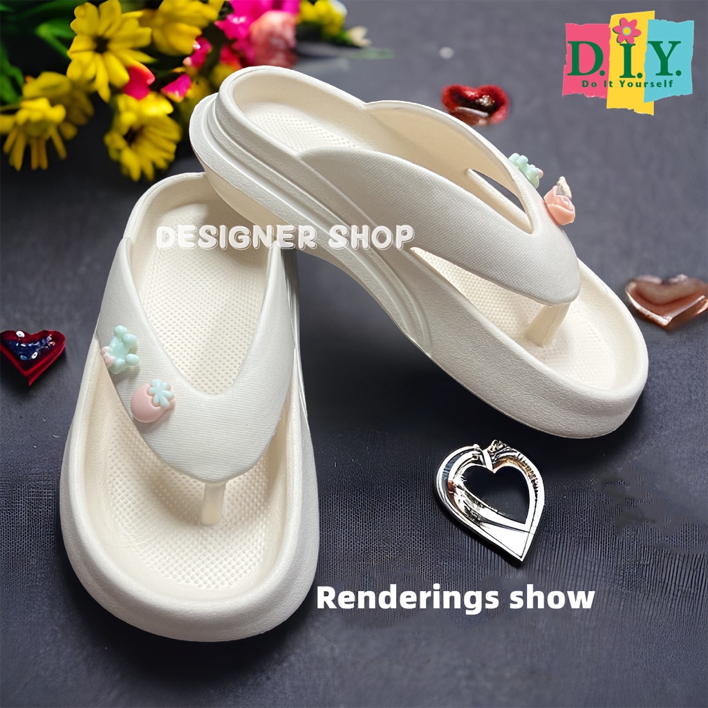 [FREE Aksesoris]Sandal Wanita Jelly Japit EVA RINGAN DIY