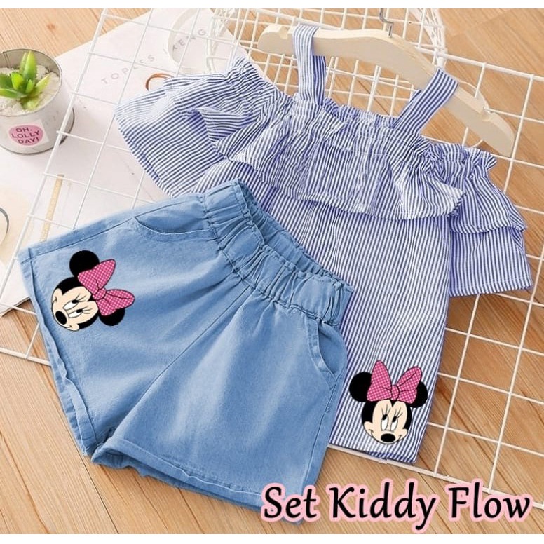 Baju Set Kiddy Kids Baju Anak Perempuan Usia 3-4 Tahun (katun) MS