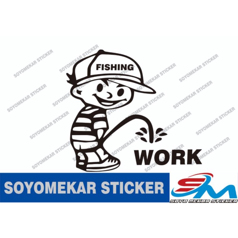 promo stiker mobil sticker cutting kaca belakang work kartun lucu