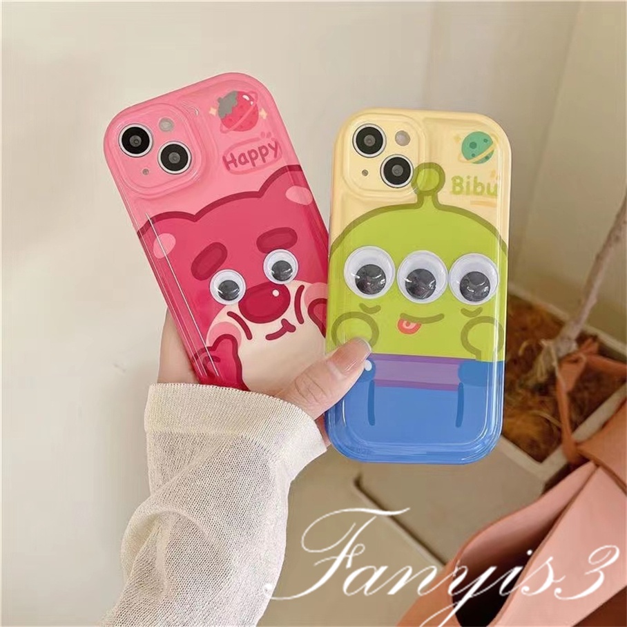 Compatible For iPhone 14 13 12 11 Pro Max X XR Xs Max 8 7 6 6s Plus SE 2020 Kompatibel Untuk Strawberry Bear Monster Phone Case TPU Soft Cover Pelindung