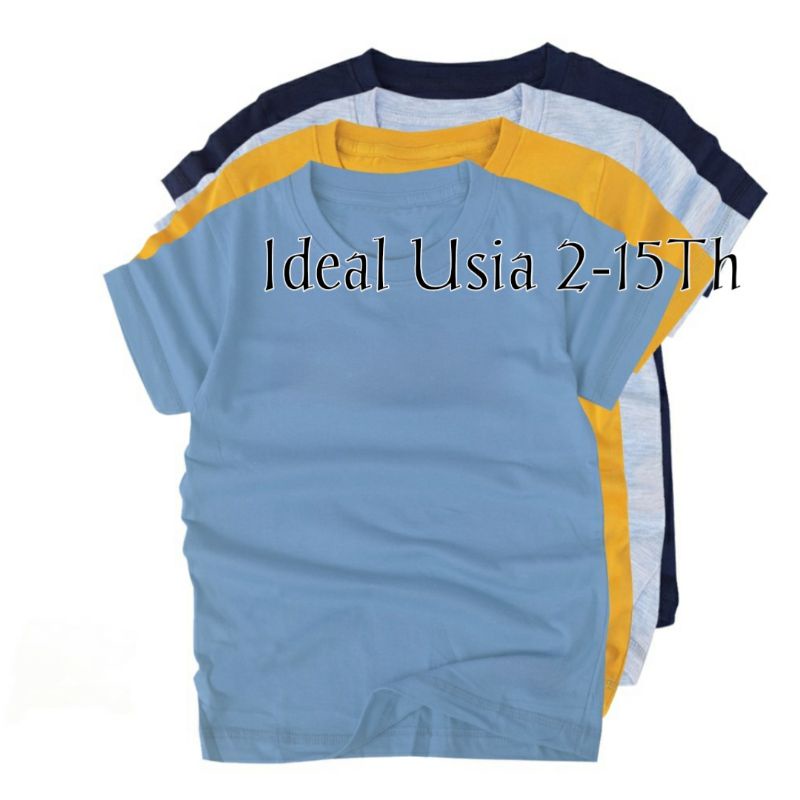 Kaos Polos Anak Usia 2-10th Atasan Tshirt Anak Baju Oblong Anak Pakaian Anak Cowok/Cewek