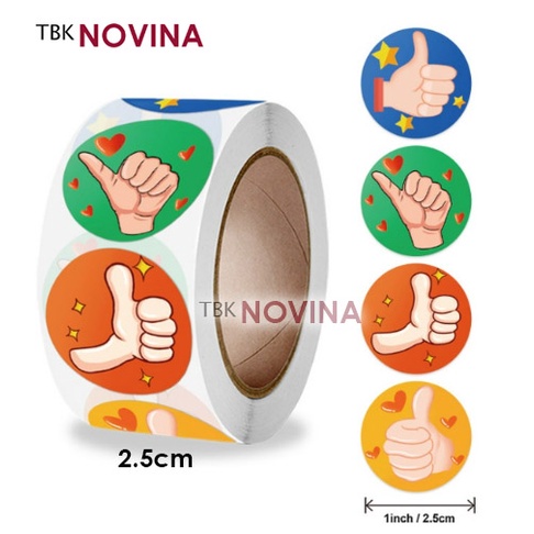 [KODE 147]  Stiker REWARD / Label segel THUMB UP JEMPOL 2.5cm (10pcs)