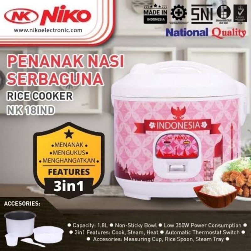 NIKO Rice Cooker 1.8 Liter RC - 18N BTQ magiccom