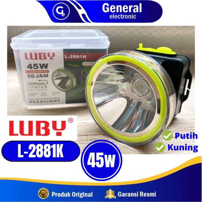 Penerangan Senter Kepala Luby L2881 / Lampu Kepala 45 Watt / Head Lamp Luby 2881