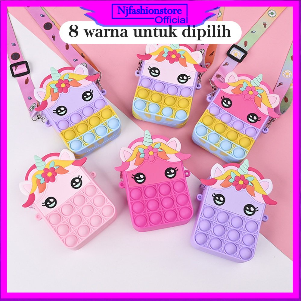 8 grosir tas jelly anak/tas popit anak /mainan pop it rainbow NJFS