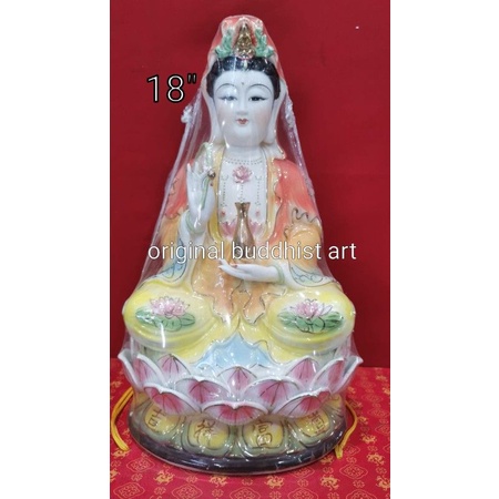 patung dewi kwan im keramik import 18 inch