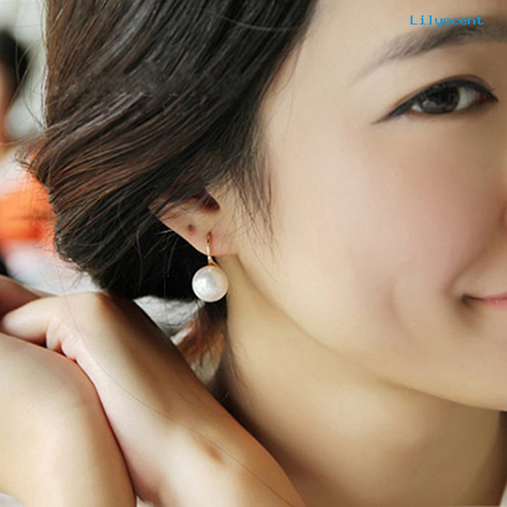 [LS] Anting Kait Elegan Mudah Senada Compact Faux Pearl Women Jewelry Untuk Belanja Pacaran