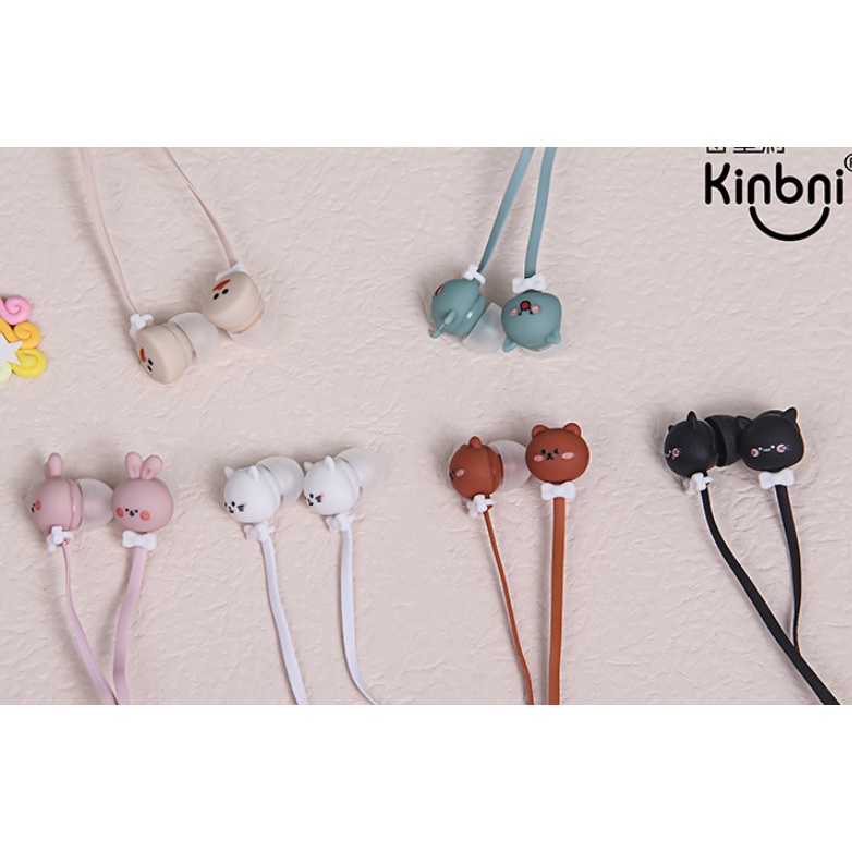 [KN-8207] / [KN-8261] Set Headset Earphone Motif WAJAH HEWAN Bulat / Wadah Earphone Bundar Kartun Animal Head Lucu