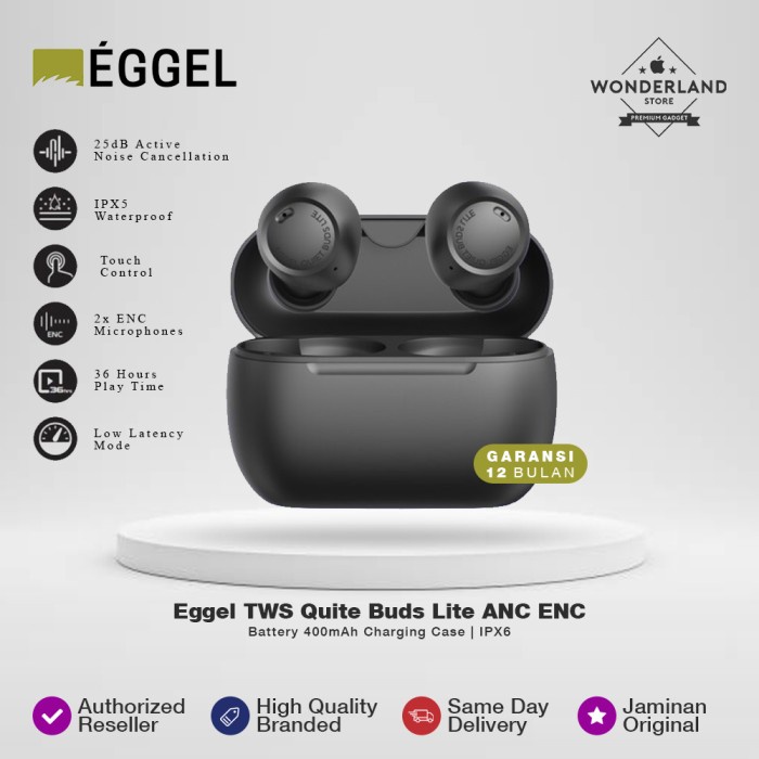 Eggel QuietBuds Buds Lite ANC ENC TWS Bluetooth Earphone Gaming Mode