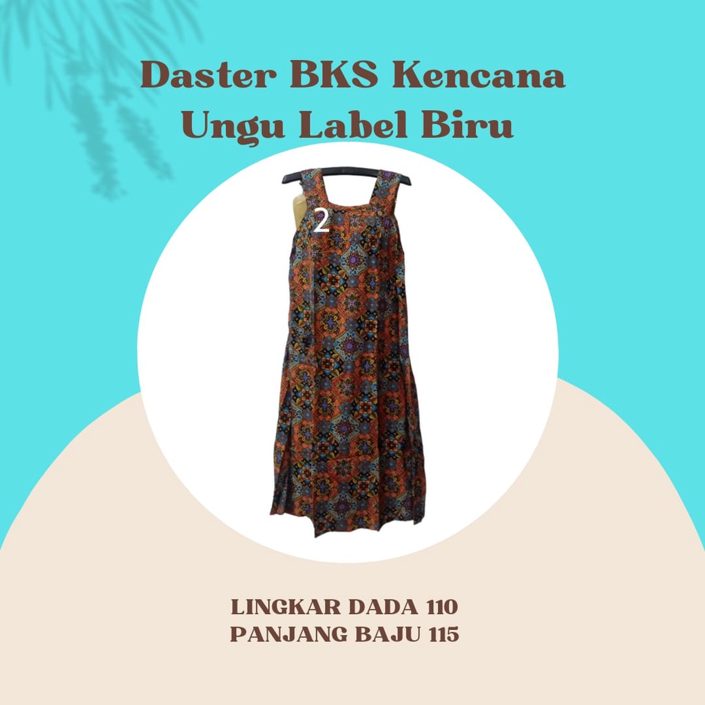 kencana ungu daster yukensi BKS KUB - daster batik kencana ungu tanpa lengan BKS label biru