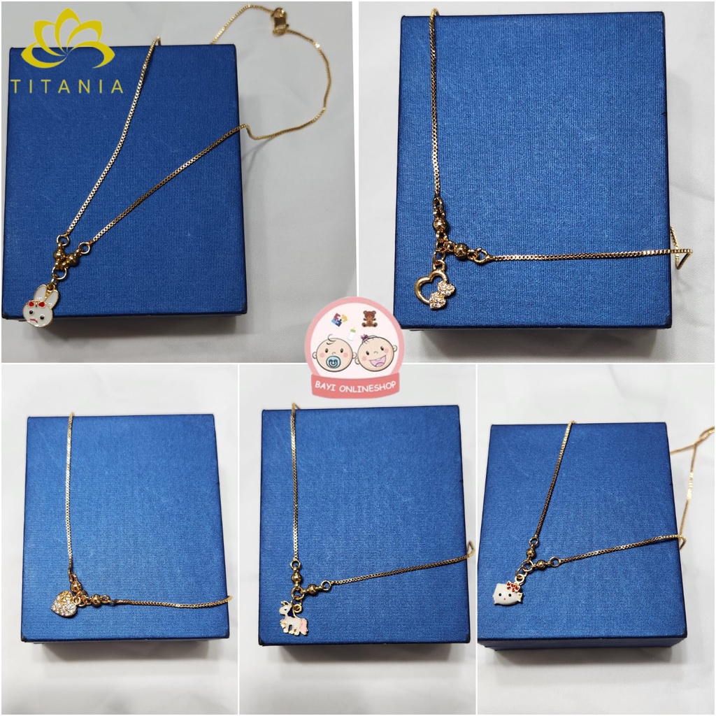 Kalung Anak Titanium Anti Karat / Kalung Anak Strawberry - Hello Kitty