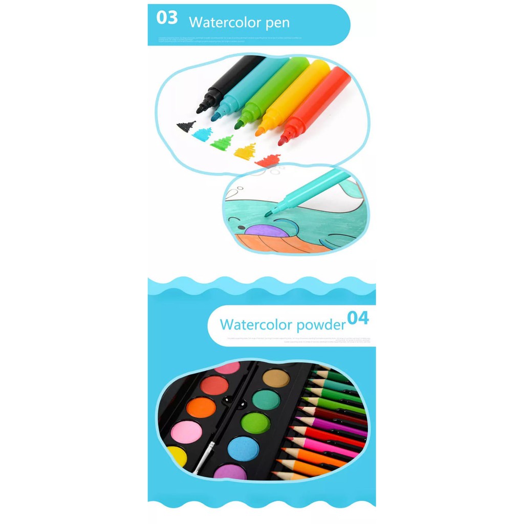 Art Set Crayon Set 150 pcs Krayon Set Pensil Warna Painting Set Painting Kit Set Mewarnai Alat Menggambar