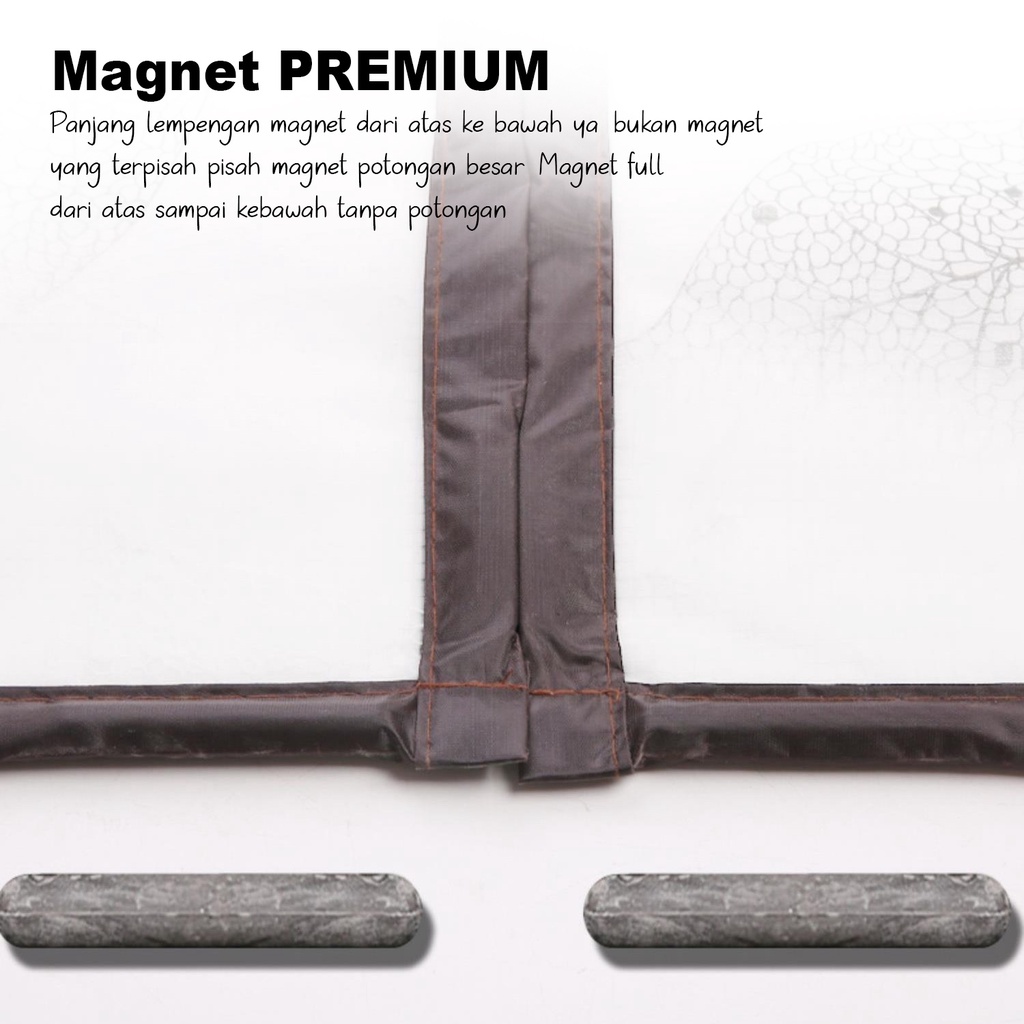Tirai Magnet Ruang AC Pintu Anti Nyamuk Bahan PEVA Plastik Tebal Ukuran 90x210cm Motif Terbaru Perlengkapan Rumah Tangga Import Premium - M3 - 88_Blanket Store