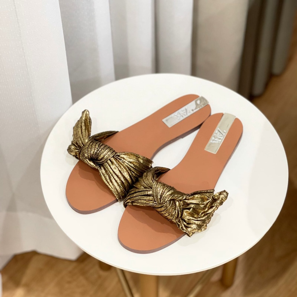 SANDAL WANITA ZS-3844 FLAT BROWN
