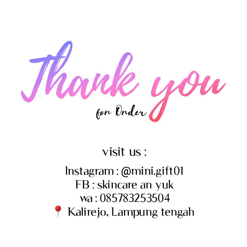 

[PLASTIK DAN NOTE SAJA] harga untuk 1 pcs | plastik packing saja