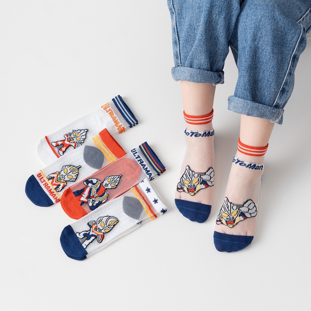 INFY - Kaos Kaki Anak Motif Ultraman Transparan Kaus Kaki Bayi Lucu KK045