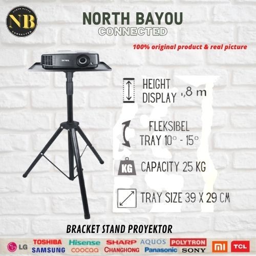 Layar Bracket Standing Tripod Pyoyektor, Stand Tripod Proyektor Adjustable
