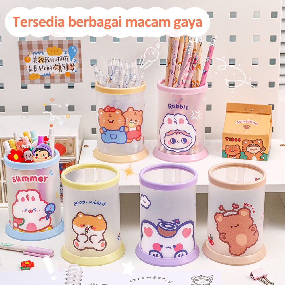 Aikoky Tempat pulpen di meja aesthetic/Kotak pensil tabung/Desk organizer stationery