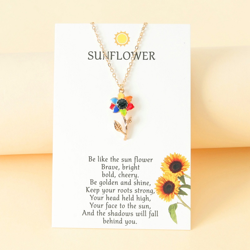 Choker Kalung Bunga Kecantikan Liontin Daun Bunga Matahari Untuk Hadiah Wanita