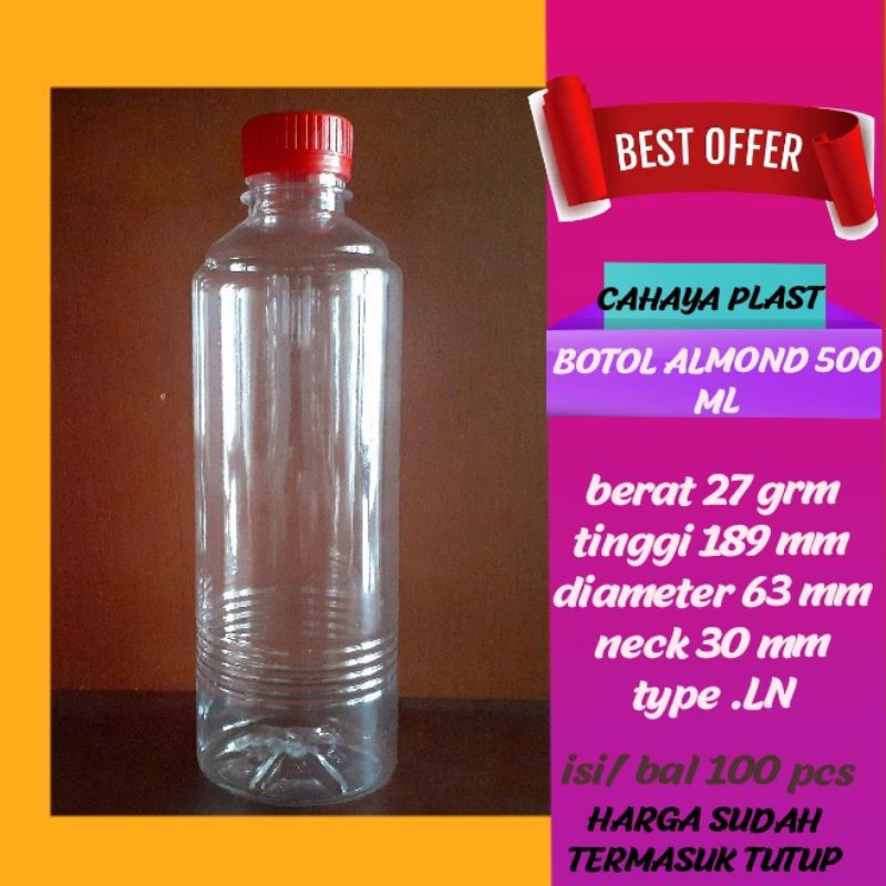 Botol Almond 500Ml-Botol Plastik 500Ml-Botol Jus 500ML