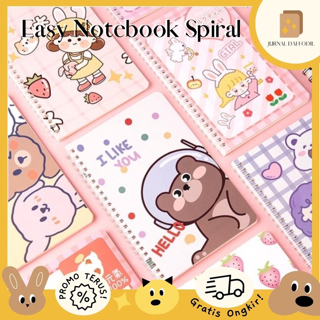 

JurnalDaffodil - Easy Notebook Buku Tulis Catatan A5 Spiral Aesthetic Cute Garis