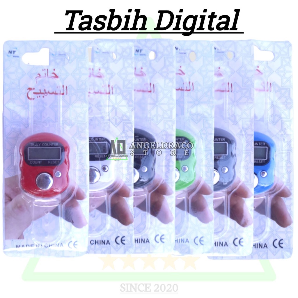 Tasbih Digital Warna Merah Putih Hitam Biru Hijau Abu