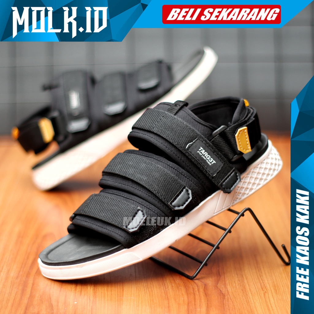 MOLK Sendal Kasual Pria Sendal Pria Hitam Original Sandal Gunung Simple Trendy Kekinian Main Gaya ANTI sLIP Murah