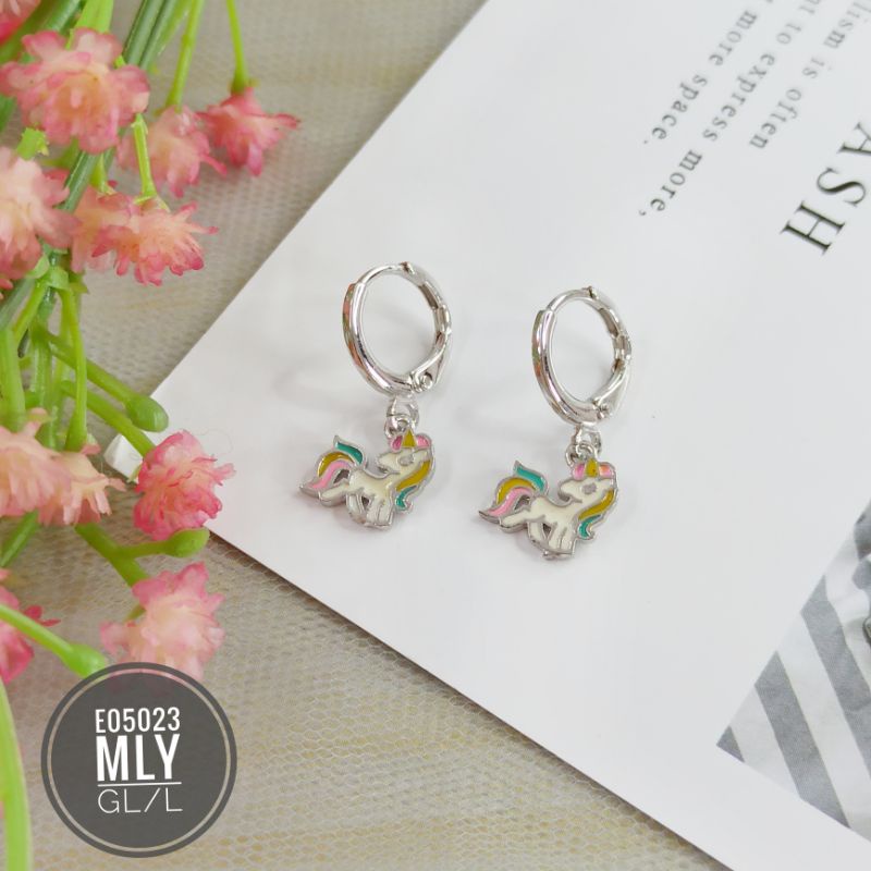 Anting Meilyn Anak karakter kuda pony Silver E05023