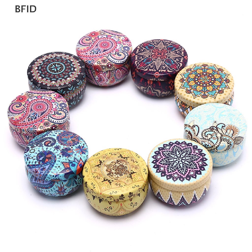 [BFID] Retro Floral Tin Can Tea Storage Box Tempat Hadiah Permen [ID]