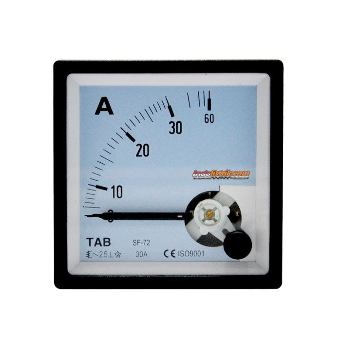 Ampere Meter Analog AC 30 A Direct 72 x 72 TAB