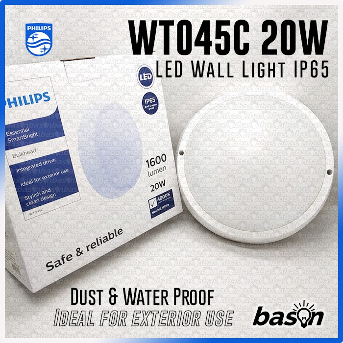 PHILIPS WT045C 20W IP65 - Lampu Dinding Outdoor Kamar Mandi Tahan Air