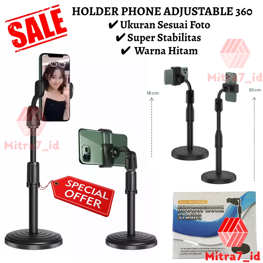 [M7] Holder Stand Phone Live - Stand HP Meja Rotari 360 - Stand HP Berdiri / Holder Phone Adjustable