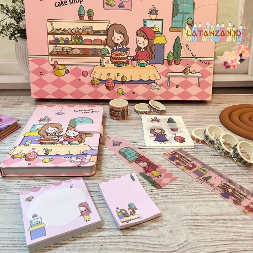 

Paket Jurnal 7 IN 1 Sweet Heart Cake Shop Alat Tulis Lengkap Murah