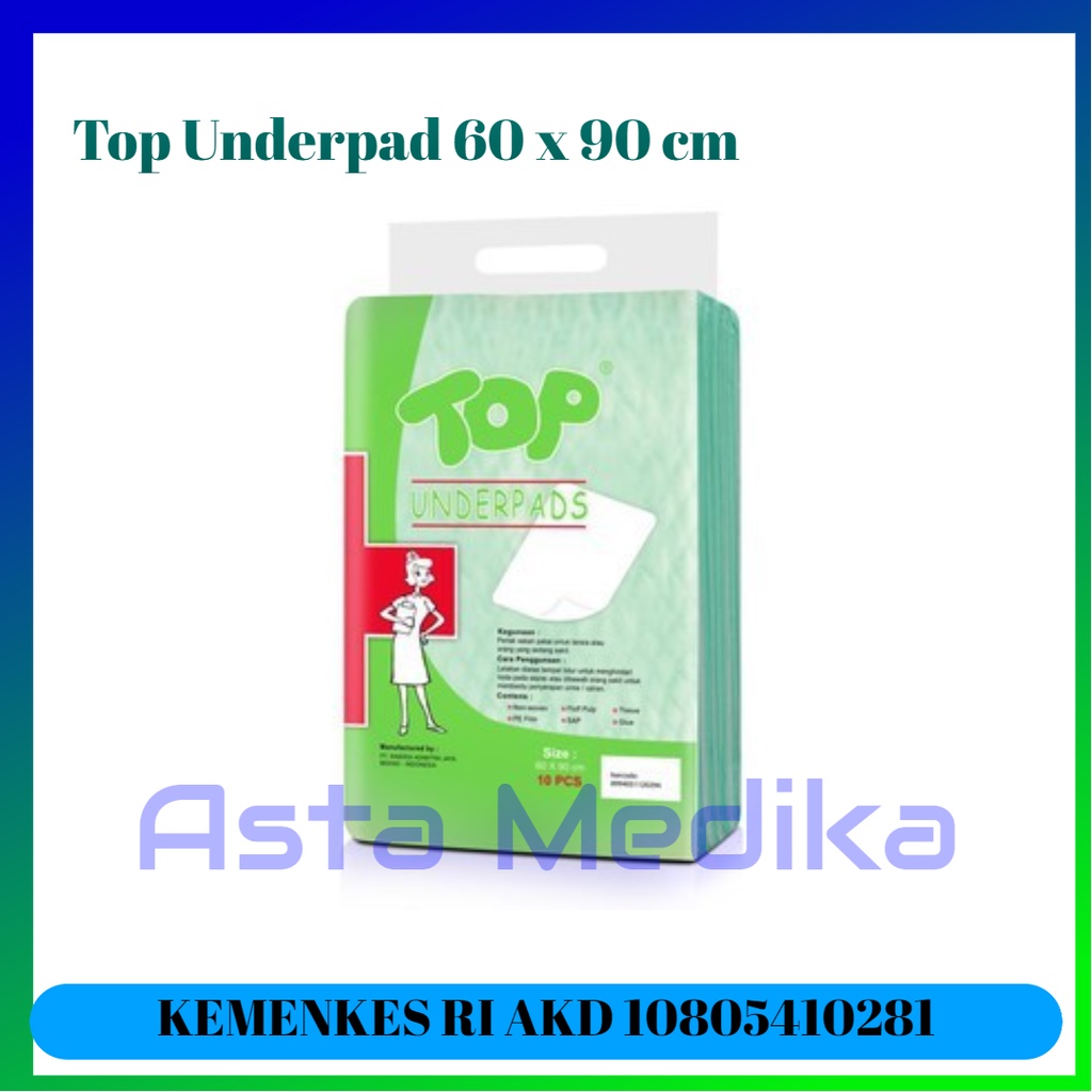 Top Underpad 60 x 90 cm Perlak Multifungsi Alas Popok Anak Bayi Dewasa Perlak Sekali Pakai