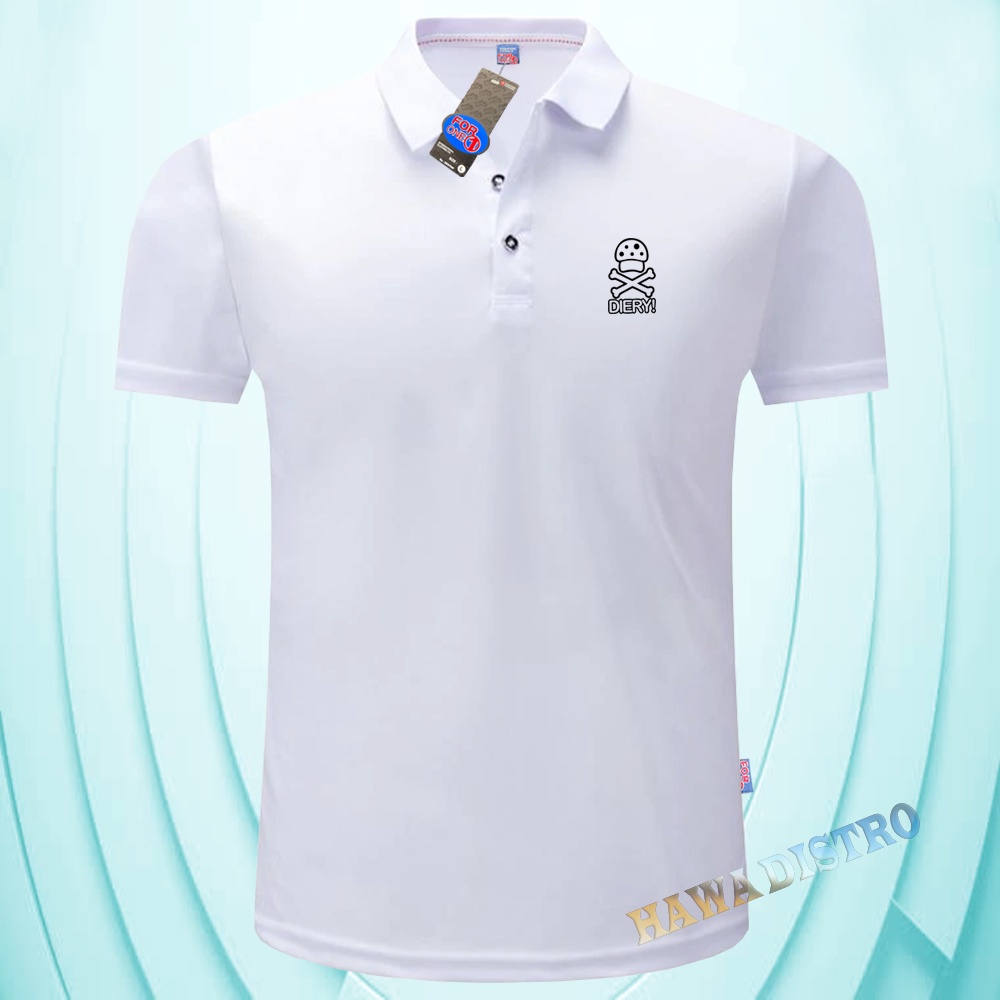 Bisa ( COD ) - Polo Kerah Diery Text Hitam  - Kaos Kerah Pria Distro - Kaos polo Shirt pria Kerah - 