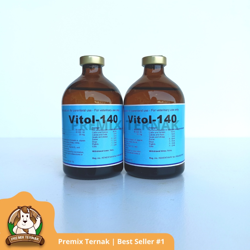 VITOL 140 100 ml - Vitamin ADE Perbaiki Kondisi dan Produktivitas Hewan - TMC - Premix Ternak