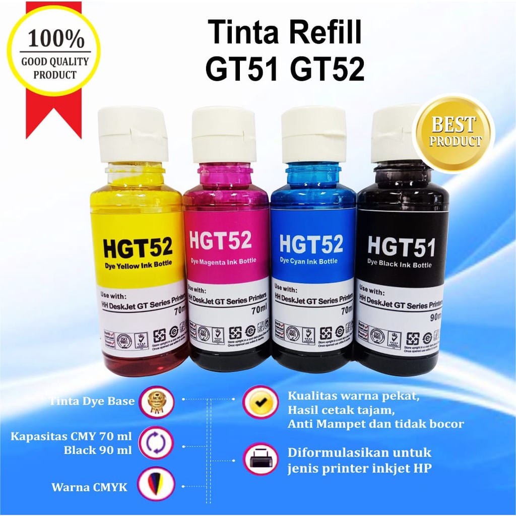 Tinta Refill HP GT51 GT52 GT 51 GT 52 Printer Ink Tank 115 310 315 319