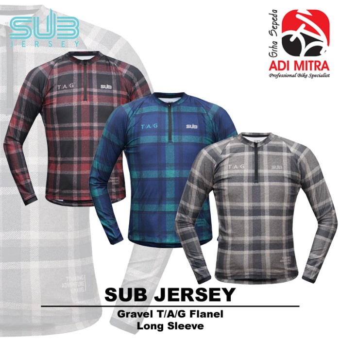 SUB Jersey Gravel TAG Flanel Long Sleeve Jersey Sepeda Gravel Series