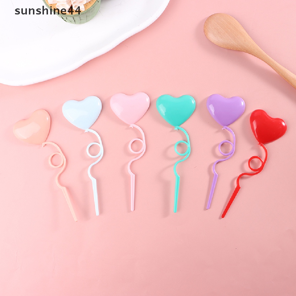 Sunshine 1Set Hati Balon Hiasan Kue Valenes Day Perlengkapan Pesta Pernikahan Dekorasi Kue Rumah Boneka Balon Mix Ukuran.