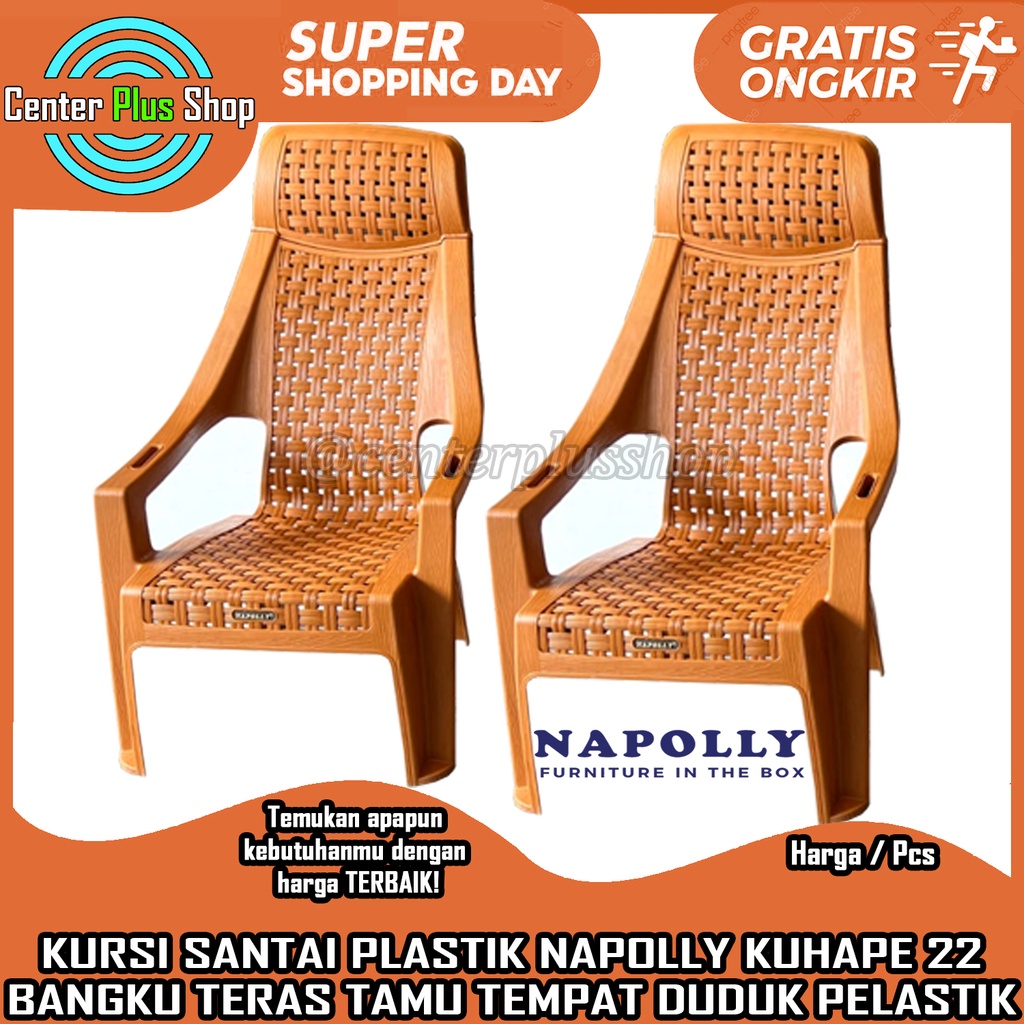 BANGKU NAPOLLY SANTAI KUHAPE 22 KURSI NAPOLY PELASTIK PLASTIK TERAS TAMU SANDAR SANDARAN SENDER SEND