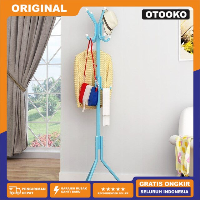 Tiang Stand hanger Gantungan Holder Coat Rak Baju Topi Tas 9 Kait Hook