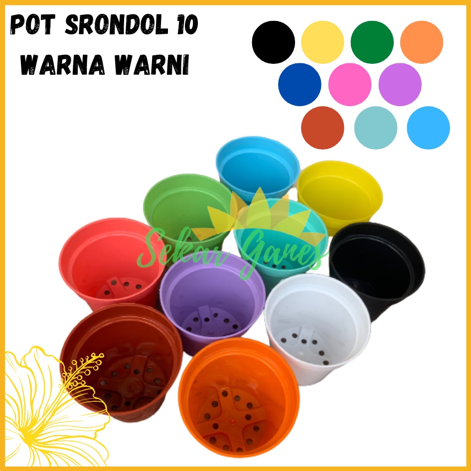 POT BUNGA 10 CM WARNA WARNI PUTIH HIJAU KUNING PINK UNGU Pot Tanam Hias ukuran mirip pot tawon 10cm