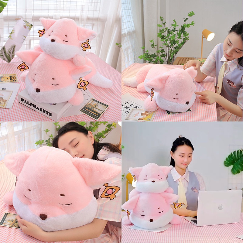 Game Genshin Impact Yae Miko Plush Toy Fox Soft Throw Pillow Stuffed Anime Pink Fox Cosplay Yae Miko Plushies Kids Xmas Gift