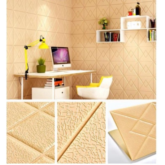 WALLPAPER FOAM 3D MOTIF ZIGZAG 70X70CM TEBAL 4MM