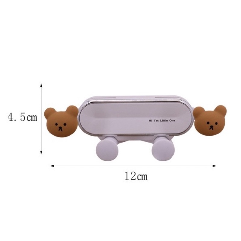 Brown Bear and Friends Stand Holder Jepit HP Mobil Universal Dashboard Bracket Car Phone Holder