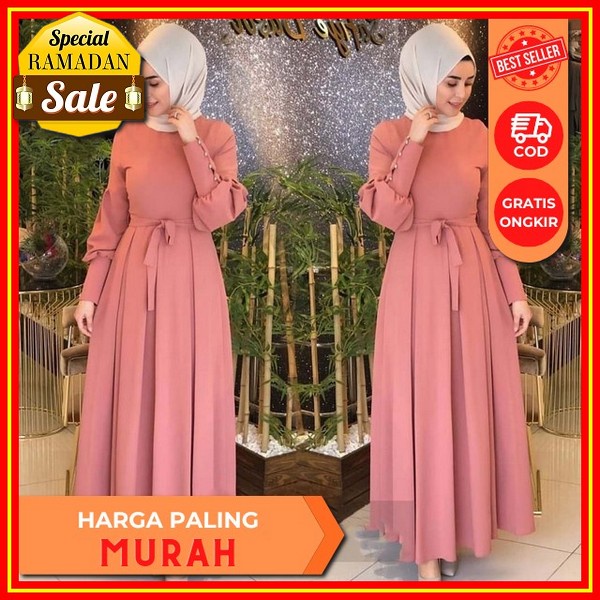Gamis Wanita Terbaru 2023 Dress Muslim Kekinian Jumbo Maxy Import Dewasa Lebaran Simple Syari Mewah 