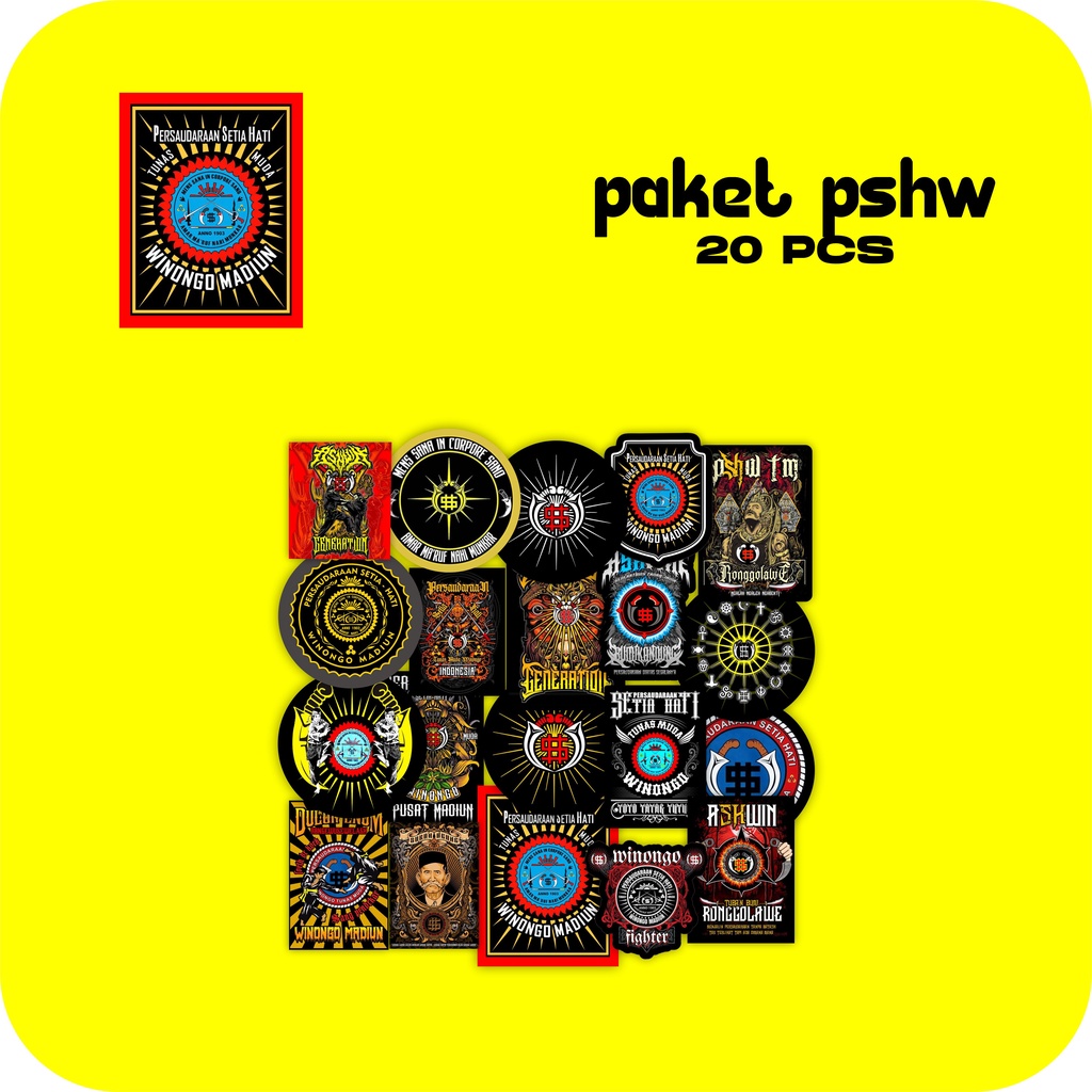 

PAKET STIKER PSHW ISI 20 PCS BAHAN GRAFTAC FULL LAMINASI STIKER RACING STIKER BRAND DISTRO STIKER MURAH