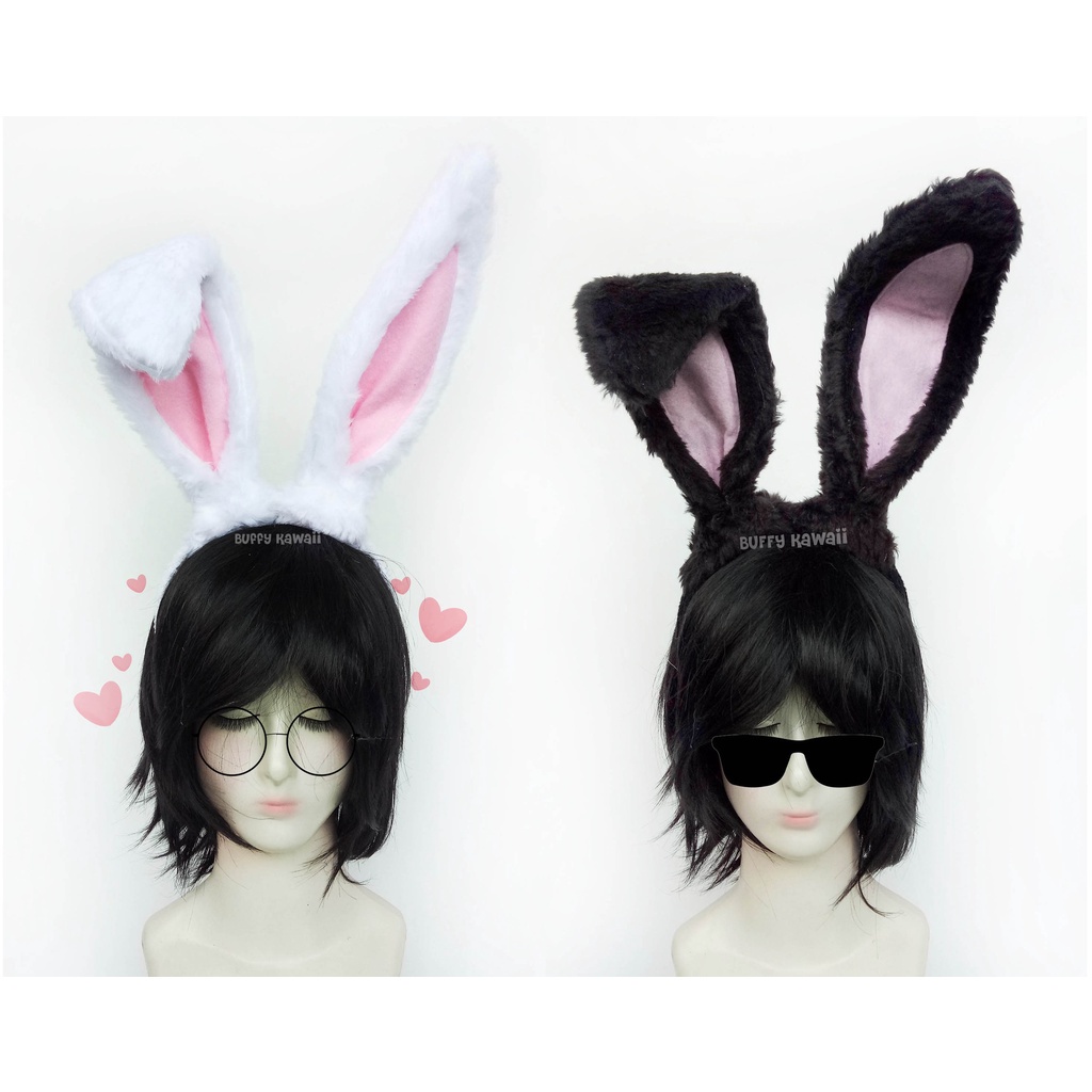 Bando kelinci Large furry fluffy usagi bunny headband cosplay anime game lilota fashion kpop