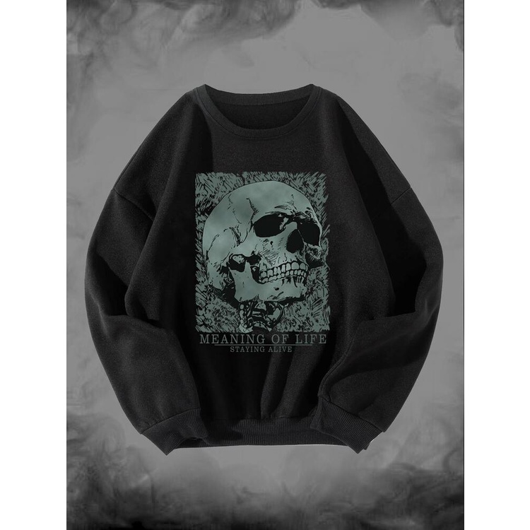 Sweatshirt Basic MEANING OF LIFE II Sweater Crewneck Print DTF II Size M - XL Anak &amp; Dewasa ( Pria &amp; Wanita )