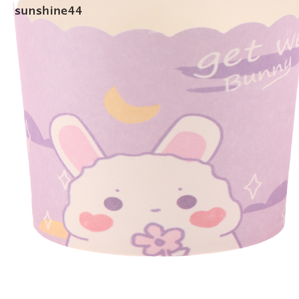 Sunshine 50Pcs Wave Print Cupcake Paper Cups Striped Cake Cups Perlengkapan Cetakan Kue.